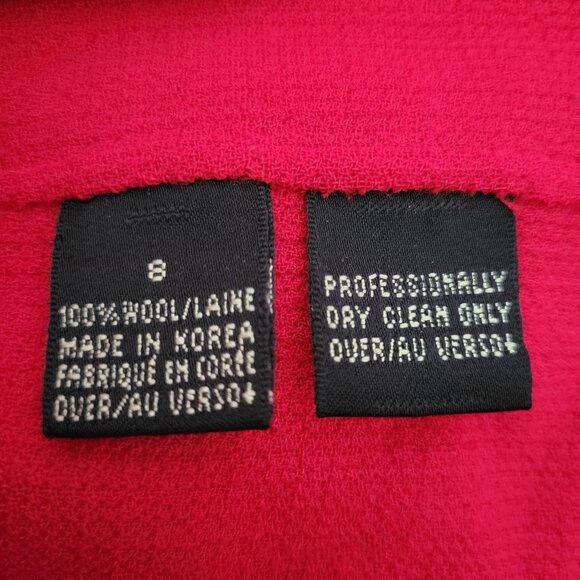 Dana Buchman 100% Wool Button Closure, Women’s 8, Red Blazer 2 front pockets - Picture 6 of 8